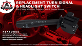 Headlamp Dimmer and Turn Signal Switch - Blinker Lever - Replaces D6253E, SW8004, 20940369 - Compatible with Chevy Malibu, Pontiac G6, Saturn Aura - 2006-2012 Model Years