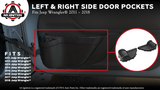 Left and Right Side Door Pockets - Compatible with Jeep Wrangler 2011, 2012, 2013, 2014, 2015, 2016, 2017, 2018 JK, JKU - Door Net Pocket Replacement Organizer With Cup Holder 2011-2018 - 2 and 4 Door