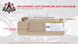 Right Passenger Side Sun Visor Beige Without Light - Compatible with Toyota Tacoma 2005, 2006, 2007, 2008, 2009, 2010, 2011, 2012 - Replaces 74310-04081-E0, 74320-04081-E0, 74310-AD020-E1