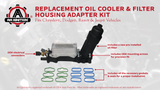 Engine Oil Cooler and Filter Housing Adapter Kit - Replaces 68105583AF, 68105583AE - Compatible with Chrysler, Dodge & Jeep 3.6L V6 Vehicles - 200, Town & Country, Grand Caravan, Wrangler, Ram
