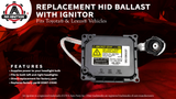 HID Ballast with Ignitor - Xenon Headlight Control Unit - Replaces 85967-51040, 81107-33761, 81107-30D30, DDLT003, KDLT003 -Compatible with Toyota & Lexus Vehicles - SC430, ES350, LS460, Prius, Avalon