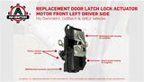 Door Latch Lock Actuator - Front Left Driver Side - Replaces 15880052, 207838846, 931-303 - Compatible with Chevy, GMC, Cadillac Vehicles - Tahoe, Silverado, Escalade, Sierra, Yukon - 2007, 2008, 2009