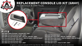 Center Console Lid Replacement Kit Gray - Replaces 924-811, 19127364, 19127365, 19127366 - Compatible with Chevy, GMC and Cadillac Vehicles - Silverado, Avalanche, Tahoe, Sierra - Armrest Hinge Latch
