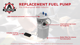 Fuel Pump Assembly - with Sending Unit - Replaces E8424M, 1J0-919-087J, 1J0-919-087H - Compatible with Volkswagen MK4 Beetle, Golf, Jetta - 1.8L, 2.0L, 2.8L - Year Models 1998, 99, 2000, 2001-2005