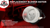 AC Blower Motor with Fan Replaces 4778417, 5015866AA, 700010, 615-00486 - Compatible with Dodge & Jeep - 1994-2002 Ram 1500, 1994-2002 Ram 2500, 94-02 Ram 3500 & 1993-1998 Grand Cherokee