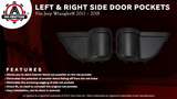 Left and Right Side Door Pockets - Compatible with Jeep Wrangler 2011, 2012, 2013, 2014, 2015, 2016, 2017, 2018 JK, JKU - Door Net Pocket Replacement Organizer With Cup Holder 2011-2018 - 2 and 4 Door
