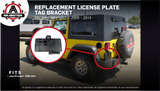 License Plate Tag Bracket with Light - Compatible with Jeep Wrangler Including Years 2009, 2010, 2011, 2012, 2013, 2014 - Replaces 68064720AA - Rear Plate Holder Frame