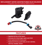 Vapor Canister Purge Valve Solenoid - Compatible with Chevrolet and GMC Vehicles - 2004-2010 - Silverado 1500, 2500 HD Classic, Sierra 2500, 3500 HD - Replaces CVS34, 911-237, 10357992, 19207763