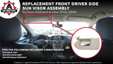 Driver Side Sun Visor Left Side Tan with Lamp - Compatible with Nissan & Infiniti - 2013, 2014, 2015, 2016, 2017, 2018 - Pathfinder, QX60, 2013 JX35 - Replaces 96401-9PB0A, 96401-3JA0A, 96401-3KM0A