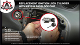 Ignition Lock Cylinder with Keys and Passlock Chip Starter - Replaces D1493F, 12458191, 25832354, 924-719 - Compatible with Chevy, Oldsmobile, Pontiac Vehicles - Malibu, Monte Carlo, Impala, Grand Am