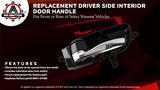 AA Ignition Interior Door Handle Driver Side, Front or Rear, Compatible with Nissan Altima 2013-2018, Murano 15-19, Armada 14-15, Pathfinder, Titan - Replaces 80671-3TA0A, 80671-3TA0D, 80671-3TA0B
