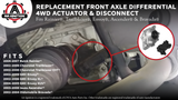 Front Axle Differential Actuator Disconnect 4WD, AWD - Replaces 12471631, 12471623, 15884292, 600115, 600-103 - Compatible with Chevy, Buick, GMC Vehicles - Rainier, Trailblazer, Envoy, XUV, Ascender
