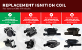 Ignition Coil Pack Set of 8 - Replaces 12563293, D585, C1251, 19005218 - Compatible with Chevrolet, GMC, Cadillac & Other GM Vehicles - V8 Silverado 1500, Tahoe, Suburban, Sierra, Yukon, XL, 2500