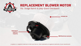 AC Blower Motor with Fan Replaces 4778417, 5015866AA, 700010, 615-00486 - Compatible with Dodge & Jeep - 1994-2002 Ram 1500, 1994-2002 Ram 2500, 94-02 Ram 3500 & 1993-1998 Grand Cherokee