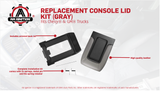 Center Console Lid Replacement Kit Gray - Replaces 924-811, 19127364, 19127365, 19127366 - Compatible with Chevy, GMC and Cadillac Vehicles - Silverado, Avalanche, Tahoe, Sierra - Armrest Hinge Latch