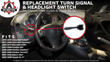 Turn Signal and Headlamp Dimmer Switch Blinker Lever, Replaces D6254E, 20940099, SW5908 - Compatible with Chevy, Pontiac, Saturn & Suzuki Vehicles - Equinox, HHR, Cobalt, G5, Sky