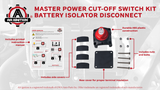 Master Battery Switch Kit with Screws 12-48V - Power Cut-Off Switch - Battery Isolator Disconnect for Cars, Trucks, RV, Campers, Boats - Waterproof On Off Function Automotive, Marine Switch
