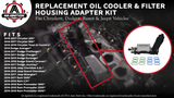Engine Oil Cooler and Filter Housing Adapter Kit - Replaces 68105583AF, 68105583AE - Compatible with Chrysler, Dodge & Jeep 3.6L V6 Vehicles - 200, Town & Country, Grand Caravan, Wrangler, Ram