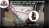 Door Latch Lock Actuator - Front Left Driver Side - Replaces 15880052, 207838846, 931-303 - Compatible with Chevy, GMC, Cadillac Vehicles - Tahoe, Silverado, Escalade, Sierra, Yukon - 2007, 2008, 2009