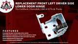 Front Left Driver Side Lower Door Hinge - Compatible with Chevy, GMC & Cadillac Vehicles -2007-2014 Silverado 1500, Tahoe, Sierra, 3500, Suburban, Yukon, XL - Replaces 20969645, 15877405, 15824876