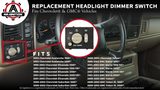 Headlight Instrument Panel Dimmer Dome Lamp Switch - Replaces 15755595, 15738843, D1534G - Compatible with Chevy and GMC Vehicles - Avalanche, Silverado, Tahoe, Suburban, Sierra, Yukon 99, 00, 01, 02