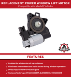 Front Left Power Window Lift Motor - Compatible with Mazda - 3, 5, 6, 3 Sport, CX-7, CX-9, RX-8 - Replaces G22C5958XC, GJ6A5958XF, D6515958XB - 03, 04, 05, 06, 07, 08, 09, 10, 11, 12, 13, 14-17