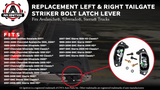Tailgate Striker Bolt Latch Lever Kit - Left & Right Latches - Compatible with Chevy, GMC & Cadillac Trucks - Avalanche, Silverado and Sierra, 1500HD, Classic, 3500HD - Replaces 15921948, 15921949