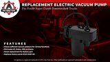 Electric Vacuum Pump - Fits Super Duty & Powerstroke Ford Trucks - Diesel Pressure Pump for AC, Brakes & 4WD - F250, F350, F450, 6.0, 7.3, 6.4L, Ram 2500,3500 5.9L - 4C3Z-2A451-BA,6C3Z-2A451-A,904-214