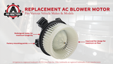 AC Heater Blower Motor - Compatible with Acura, Dodge, Ford, Honda, Jeep Vehicles & More - TL, 200, Sebring, Journey, Ram 1500, Pilot, Accord, Edge - Replaces 15-80644, 79310STKA41, 5191345AA