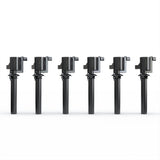 Ignition Coil Pack Set of 6 - Compatible with Ford, Mazda, Mercury 3.0L V6 Models - Replaces 18LZ-12029-AB, 18LZ-12029-AA, 2M2Z-12029-AC, DG500, DG513 - Fits 01, 02, 2003, 2004, 2005 Escape, Taurus