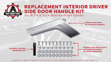 Interior Mercedes Door Handle Kit - Front Left or Rear Driver Side - Inner Handles Fit Mercedes-Benz Vehicles - W204, X204 C230, C250, C300, C350 - 2047201171, 2047201763, 2047202663 - Matte Silver
