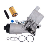 Engine Oil Cooler Filter Housing Kit with Gaskets, Cap & Seals - Replaces 55566784, 88179-91400 - Compatible with Buick & Chevy 1.4L Vehicles - Encore, Cruze, Cruze Limited, Sonic, Trax