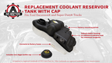 Coolant Reservoir Tank with Degas Bottle Cap - Overflow Recovery Bottle Fits Ford F250, F350 Super Duty, Excursion 6.0L Powerstroke,6.8L,5.4L-6C3Z-8A080-B,3C3Z8A080AE,603-217-Antifreeze Expansion Tank