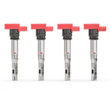 Ignition Coil Pack Set of 4 - Replaces 06E905115E, 06H905115B, 07K905715F - Compatible with Audi and Volkswagen Vehicles - A4, A5, A6, R8, TT, GTI, Golf, Jetta, Passat, Tiguan, MK5, MK6, 2.0T, 2.5L