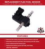 Replacement Flex Fuel Sensor, Compatible with Buick, Chevy, Cadillac, GMC - 2012-2021 - Replaces 13577429, 13507129 Lacrosse, ATS, SRX, Caprice, Equinox, Impala, Silverado 1500, Tahoe, Sierra 2500HD