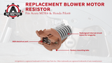 Rear HVAC Blower Motor Resistor - Replaces JA1626, 79330 S3V A51, 973-548, 4P1493, 79330S3VA51 - Compatible with Honda Pilot 2003-2008 & Acura MDX 2001 - Heater Transistor