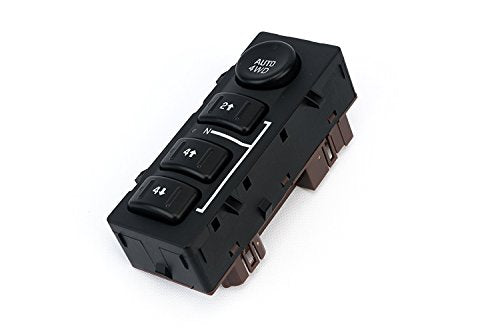 4WD Switch 4x4 Transfer Case Button - Replaces 15136039, 15164520, 19259313, 901-072 - Compatible with Chevy, GMC, Cadillac Vehicles - Silverado, Suburban, Tahoe, Yukon, Sierra - 2003-2007