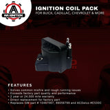 Ignition Coil Pack- Replaces 10467067, 89056799, E530C, C849 - Compatible with Chevy, Buick, Cadillac & Other GM Vehicles - Malibu, Deville, Alero, Lesabre