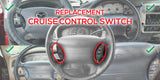Steering Wheel Mounted Cruise Control Switch, Compatible with Ford & Mercury Vehicles - Ranger, Explorer, Explorer Sport Trac, F150 - Replaces F87Z9C888BB 2001 2000 2003 2002