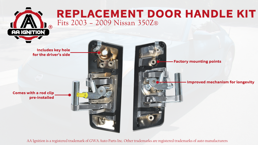 New Silver Exterior Door Handle Set For 2003-2009 Nissan 350Z (Left & Right)