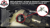 Intake and Exhaust Camshaft Position Actuator Solenoid Valve Kit, Replaces 12655420, 12655421, Compatible with Chevy, GMC 2.0, 2.2, 2.4L - HHR, Cobalt,Equinox, Malibu, G6 and other GM Vehicles