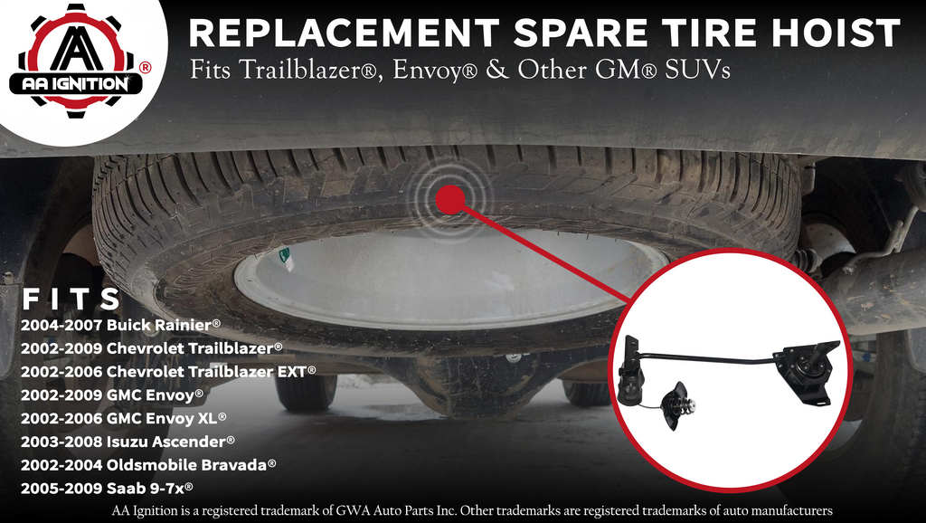 thumbnail image 2 of Spare Tire Hoist & Crank Cable Bracket - Direct Replacement 924-509 For GM Trucks & SUVs 2 of 12