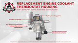 Coolant Thermostat and Housing Assembly with Sensors - Compatible with Chevy Cruze, Limited, Trax, Sonic 1.8L & 1.6L - Replaces 25192228, 55564890, 15-81816, 902-033, 55579951 - Full Aluminum