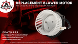 AC Blower Motor with Fan Replaces 4778417, 5015866AA, 700010, 615-00486 - Compatible with Dodge & Jeep - 1994-2002 Ram 1500, 1994-2002 Ram 2500, 94-02 Ram 3500 & 1993-1998 Grand Cherokee