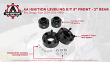 3 Inch Front and 2 Inch Rear Leveling Kit, Compatible with Dodge Ram 1500 4WD - 2009-2018 4x4-3" Front, 2" Rear Strut Suspension Lift Spacers Set - Forged Aircraft Billet Aluminum Construction
