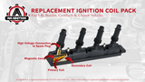 Ignition Coil Pack - Compatible with Chevy, Buick, Cadillac Vehicles - 2011-2018 - 1.4L Encore, ELR, Cruze, Cruze Limited, Sonic, Trax, Volt - Replaces D521C, 55577898, 55579072, 25198623, UF669