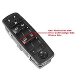Driver Side Master Power Window Switch, Double Auto Button ONLY - Compatible with Chrysler, Dodge & Jeep, Ram, Grand Caravan, Journey, Liberty - Replaces 4602863AD, 4602870AD, 901-473, 4602863AB