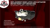 Door Latch Lock Actuator - Front Left Driver Side - Replaces 15880052, 207838846, 931-303 - Compatible with Chevy, GMC, Cadillac Vehicles - Tahoe, Silverado, Escalade, Sierra, Yukon - 2007, 2008, 2009