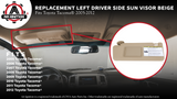 Right Passenger Side Sun Visor Beige Without Light - Compatible with Toyota Tacoma 2005, 2006, 2007, 2008, 2009, 2010, 2011, 2012 - Replaces 74310-04081-E0, 74320-04081-E0, 74310-AD020-E1