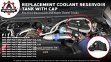 Coolant Reservoir Tank with Degas Bottle Cap - Overflow Recovery Bottle Fits Ford F250, F350 Super Duty, Excursion 6.0L Powerstroke,6.8L,5.4L-6C3Z-8A080-B,3C3Z8A080AE,603-217-Antifreeze Expansion Tank